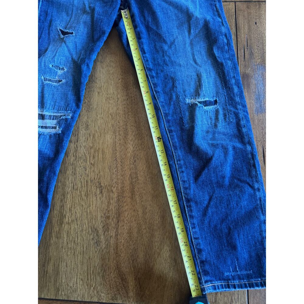 Uniqlo Premium Kaihara Denim Slim Boyfriend Tapered Distressed Jeans 22 00 - Picture 7 of 13